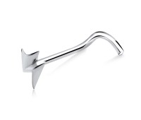 Spark Silver Curved Nose Stud NSKB-758